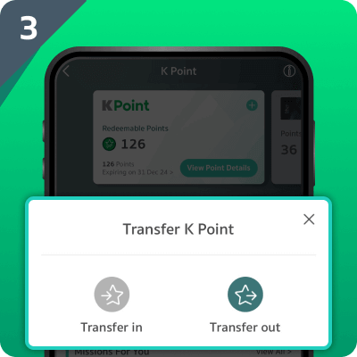 Scan QR Code to enter transferring point feature on K PLUS K PLUS 3