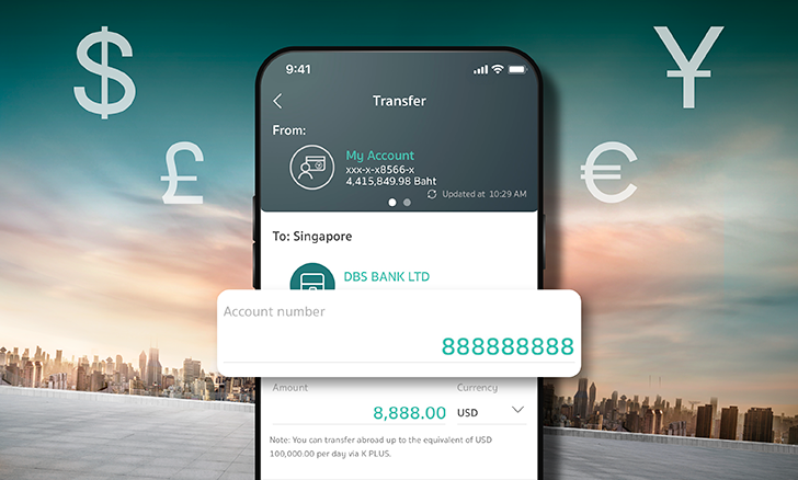 Transfer with Account Number via
                  KBank Partners