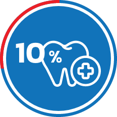 10%* discount on dental services (5 items)