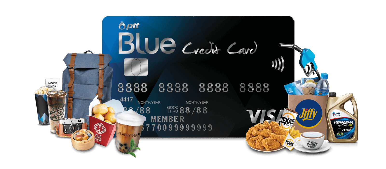 บัตรเครดิต กสิกร แบบไหนดี 2022 : บัตรเครดิต กสิกร PTT Blue Credit Card