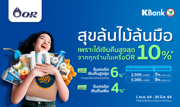 สมัครบัตรเครดิต PTT Blue Credit Card บัตรเครดิตเติมน้ำมัน ทุกการใช้จ่ายที่ร้านค้าในเครือ OR รับเครดิตเงินคืนสูงสด 10%
