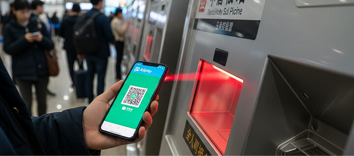 สิ่งที่ต้องสังเกต : เครื่องจำหน่ายตั๋วอัตโนมัติ, ประตูทางเข้า-ออกที่มีที่สแกน QR Code, QR Code ในรถแท็กซี่