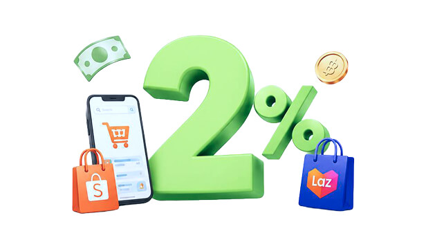 รับเงินคืน 2% เมื่อช้อออนไลน์ Shopee Lazada