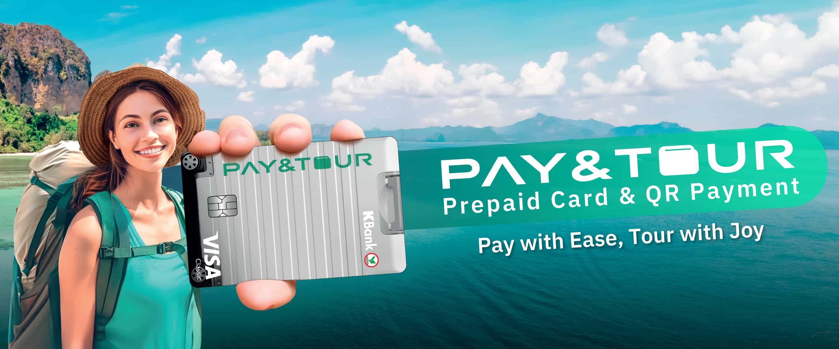 Get Started with PAY&TOUR. PAY WITH EASE, TOUR WITH JOY! PAY & TOUR is a prepaid card and e-Wallet for foreign tourists visitng Thailand.