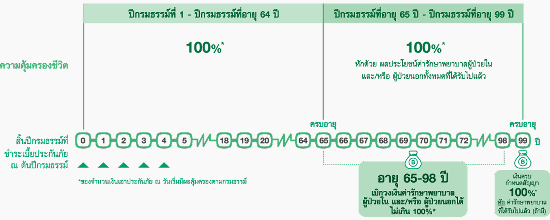 ประกันชีวิตคุ้มครองตลอดชีพ 99/5 อุ่นใจค่ารักษา หลังเกษียณ