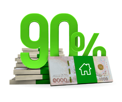 Up to 90% Loan amount based on appraised property value