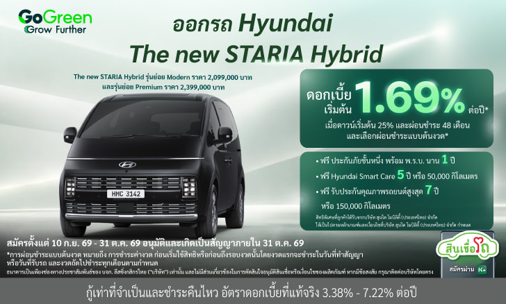 ออกรถใหม่ Hyundai รุ่น The new STARIA Hybrid