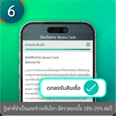 วิธีอัปโหลดเอกสารการสมัคร ขั้นตอนที่ 5 : อ่านสัญญาและกด “ตกลงรับสินเชื่อ”