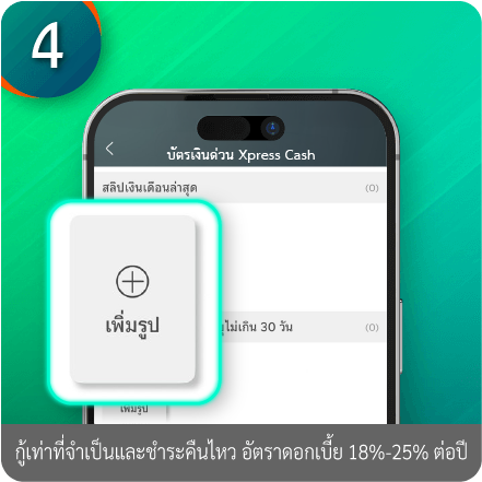 วิธีการใช้ข้อมูลรายได้จากกรมสรรพากร Digital RD ขั้นตอนที่ 4 : กด “เพิ่มรูป” สลิปเงินเดือนล่าสุด โดยเลือกรูปจากอัลบั้มภาพที่ถ่ายไว้​