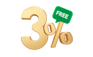 ฟรี! ค่าธรรมเนียม 3%